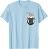 Cute Rabbit Bag Lover Bunny Graphic T-Shirt in Baby Blue