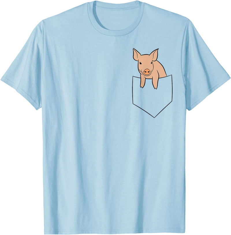Funny Pig Farmer Gifts Funny Pig in Bag Farm Pig T-Shirt - Baby Blue