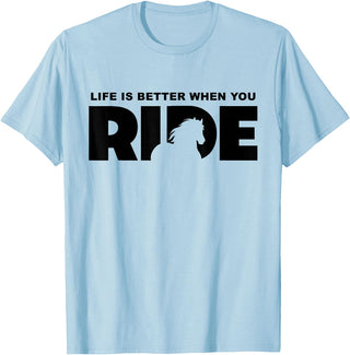 BASBO Horse Riding T-Shirt - Baby Blue