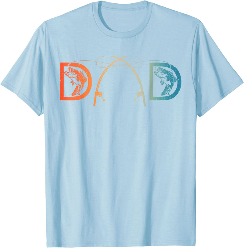 Unique Fishing Gift Fisherman Accessories & Stuff Funny Fishing Dad Art For Dad Men Father's Day Fishing Lover T-Shirt - Baby Blue