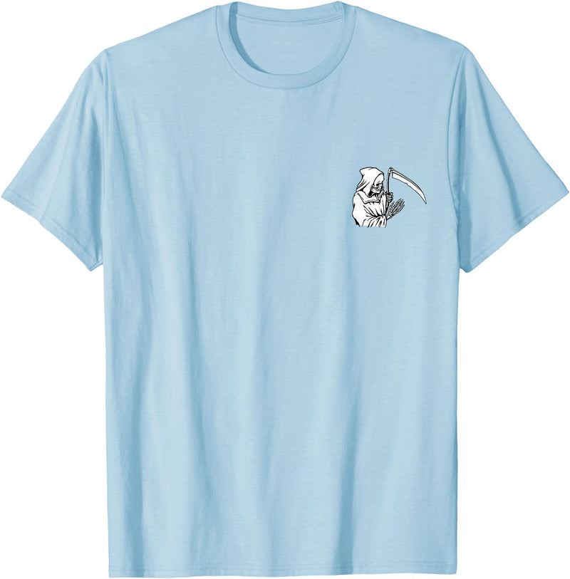 Pocket Corner Styles Grim Reaper Skeleton Pocket Corner T-Shirt - Baby Blue