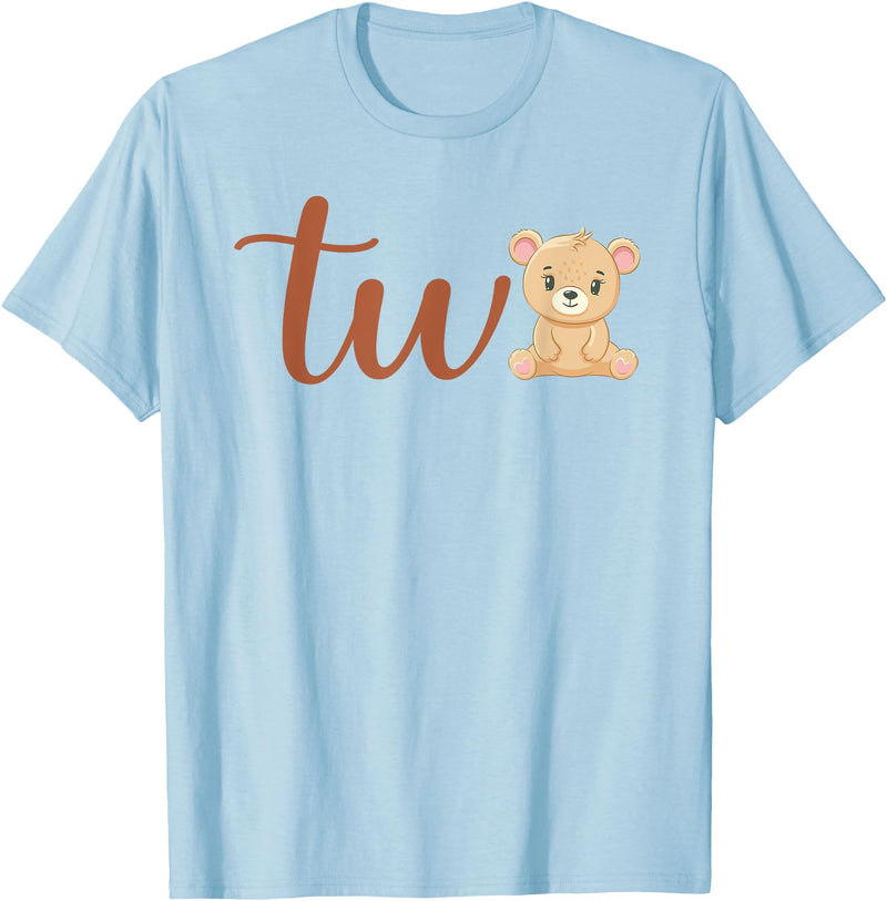 Family Birthday Bear Gifts Two of The Birthday Boy Bear 1st Birthday Party Boy T-Shirt - Baby Blue