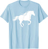 Horse and Cat Riding Running Horse with Cat Silhouette Graphic Horse Cat Lovers T-Shirt - Baby Blue