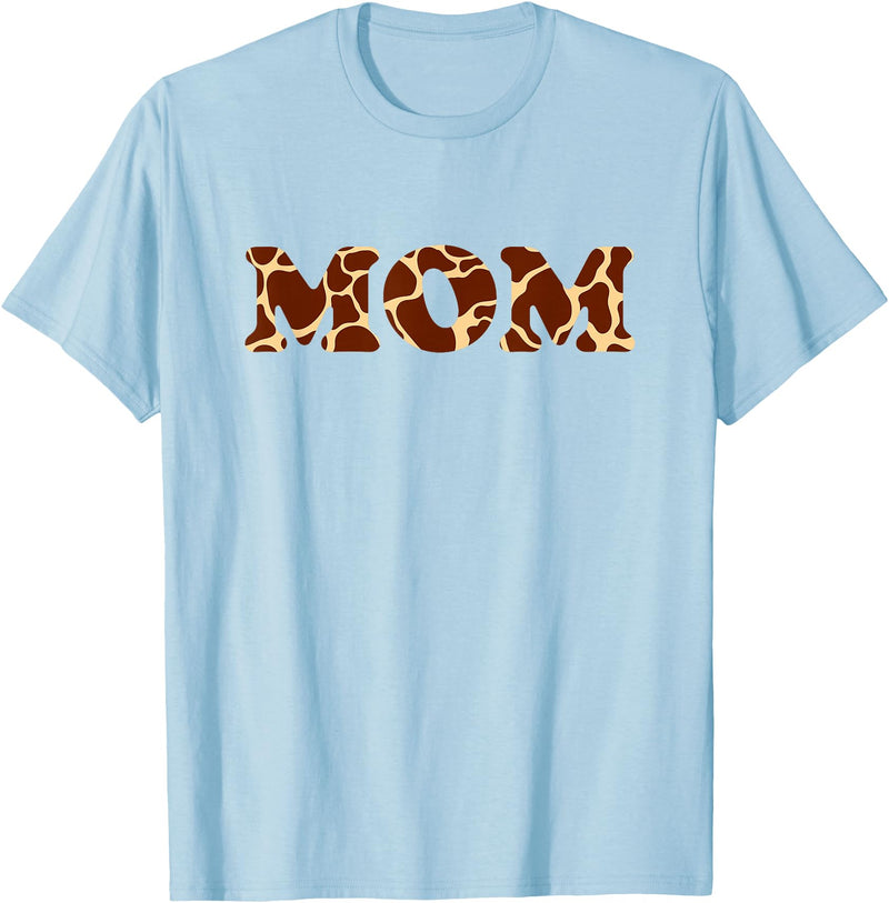 Giraffe Mom Apparel Giraffe Print Pattern for Giraffe Mom T-Shirt - Baby Blue