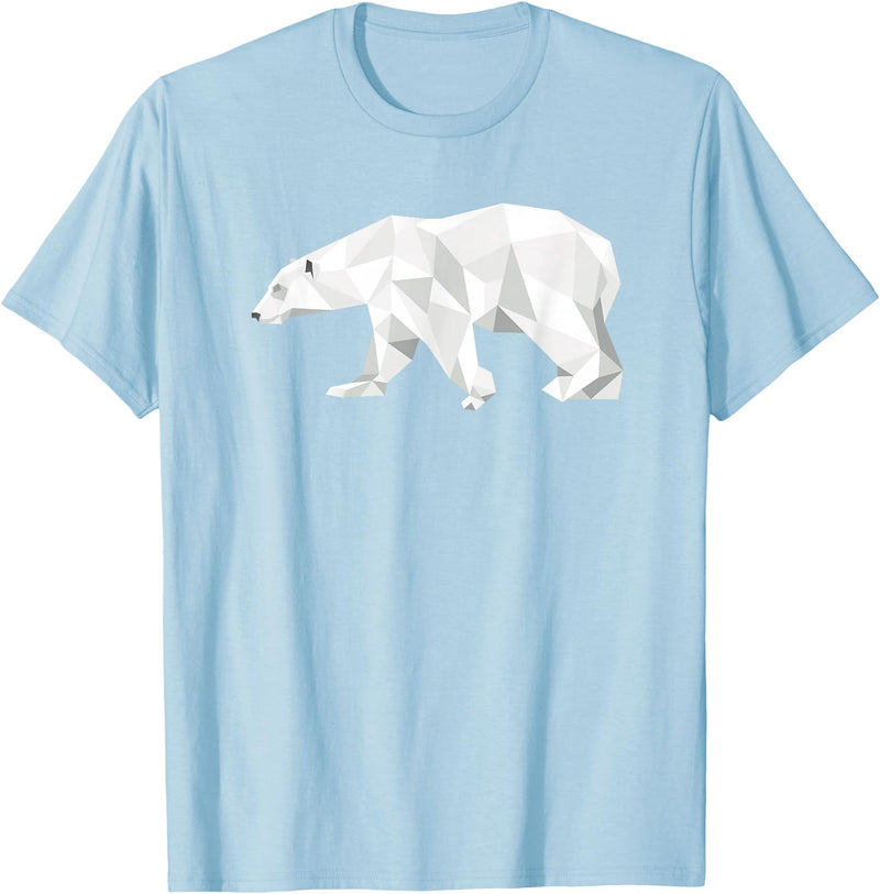 Geometric Patterns By DSMD Cool Polar Bear Geometric Pattern Boho Art Christmas Animal T-Shirt - Baby Blue