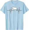 Animal Funny Farmer Farmers Gift Cow Cattle Beef Heartbeat Funny T-Shirt - Baby Blue