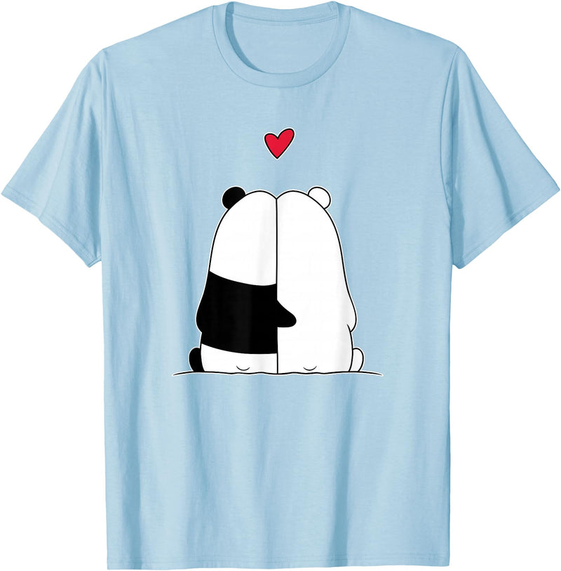 Nertees - Matching Outfits for Couples Couples Valentines Polar Bear Panda Bear T-Shirt - Baby Blue
