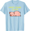 Cute Animal Pyjama Sleep Bed Outfits Funny Sleeping Pig Pajama Design for Bedtime T-Shirt - Baby Blue