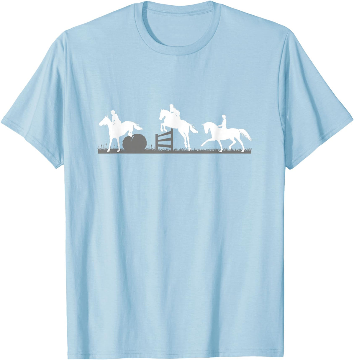 Horse Jumping and Eventing Horses Tee's Event Horses T-Shirt Horse Jumping and Dressage T-Shirt - Baby Blue