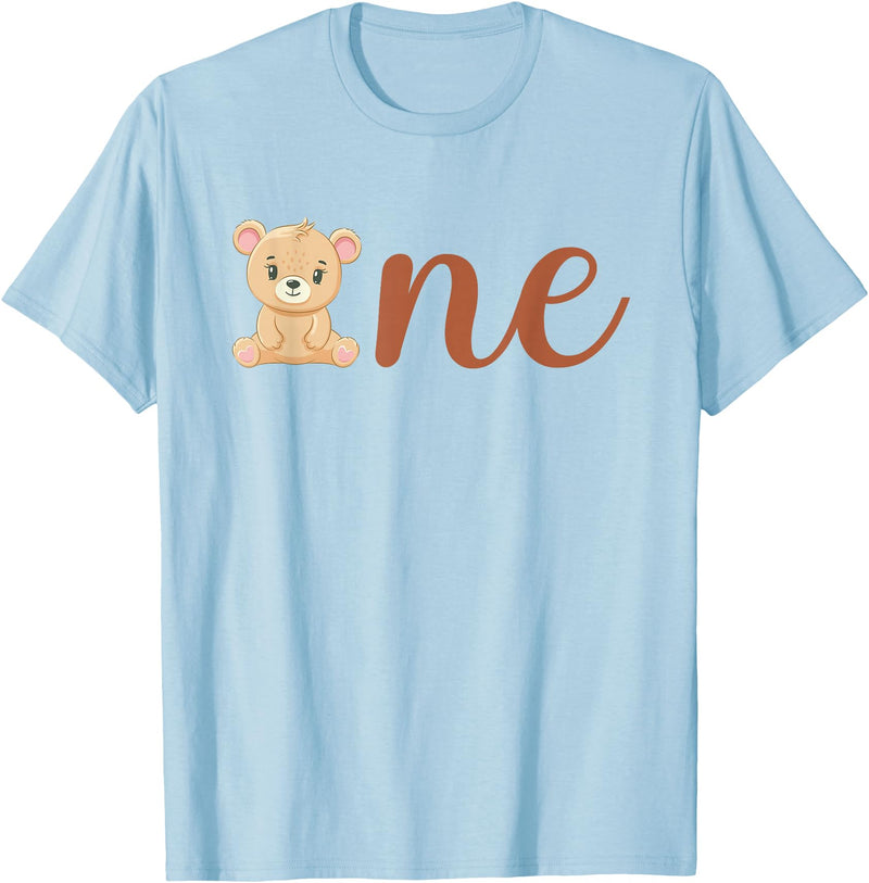 Family Birthday Bear Gifts One of The Birthday Boy Bear 1st Birthday Party Boy T-Shirt - Baby Blue