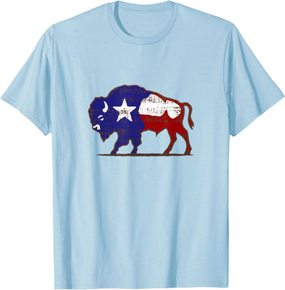 Cow Rt on Texas Usa Buffalo T-Shirt