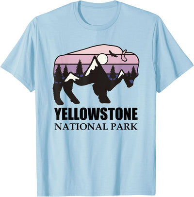 Cow Retro Bison Yellowstone National Park Vintage Buffalo T-Shirt