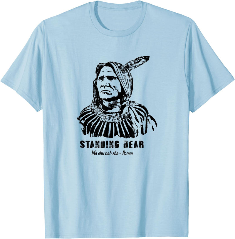 Nebraska Statue Oklahoma Court Standing Bear Ponca Tribe T-Shirt - Baby Blue