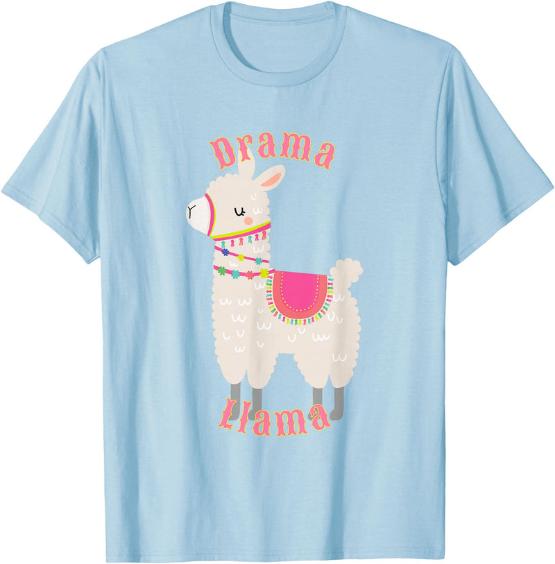Cute Llama Shirts Drama Llama T-Shirt for Adults and Kids T-Shirt - Baby Blue