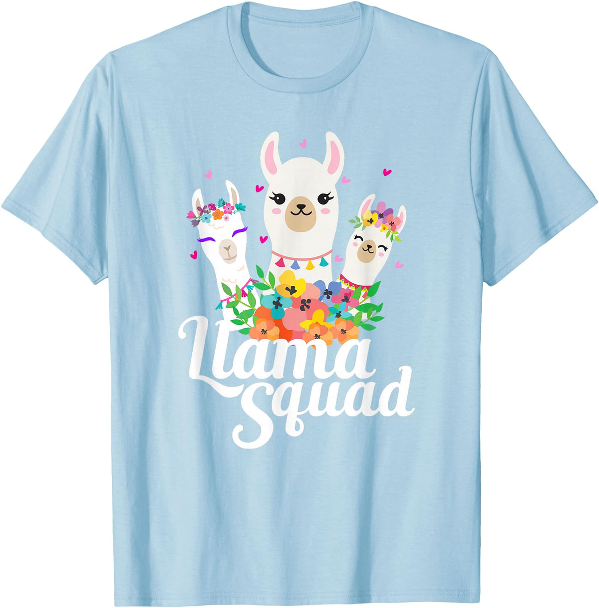 Llamas and Alpaca Gifts Llama Squad Funny Cute Llama Matching T-Shirt - Baby Blue
