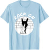 Funny Rock on Bunny Rabbit Shadow Puppet Rock N Roll Hand T-Shirt in Baby Blue