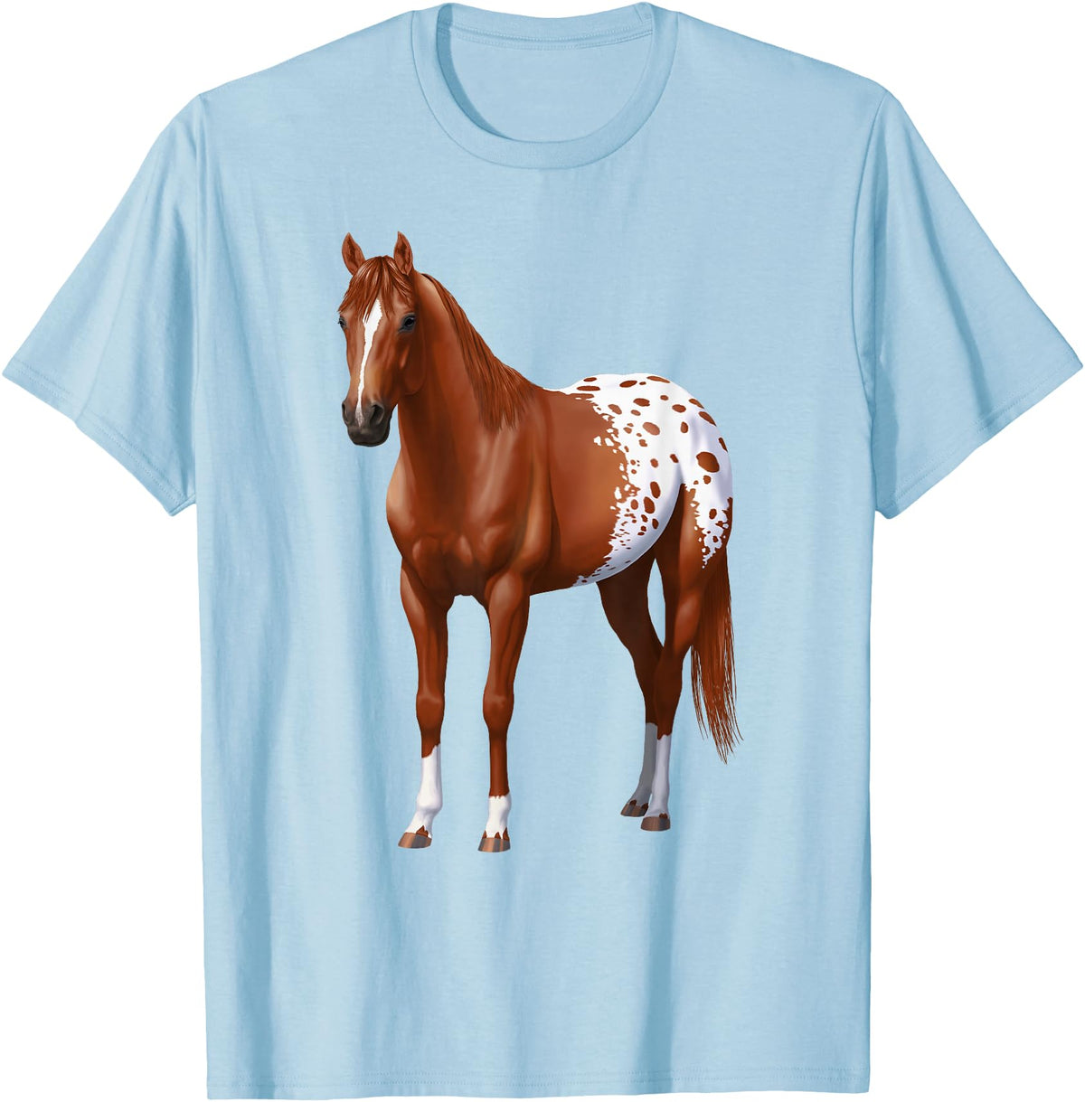 Horse Lover Art by CSForest Chestnut Sorrel Blanket Appaloosa Horse Lover Gift T-Shirt - Baby Blue