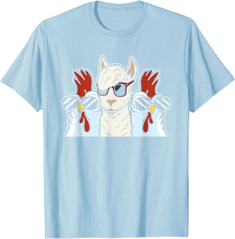 Llama Gifts & Accessories Chicken Llama Cool Alpaca - Lamaist Animal Llama T-Shirt - Baby Blue
