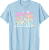 Imagine Dayton Tees There's no such thing as too many stickers llama T-Shirt - Baby Blue