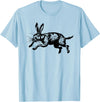 Jackrabbit Bunny Rabbit Hare Minimalist Animal Drawing T-Shirt in Baby Blue