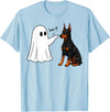 Spooky Snoot Society Doberman Pinscher Boo P Ghost Boop Halloween Dog Lover T-Shirt - Baby Blue