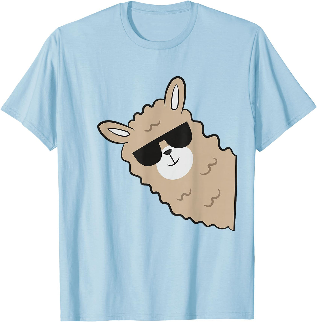 Funny Llama And Alpaca Gifts Cute Llama Alpaca with Sunglasses Funny Llama T-Shirt - Baby Blue