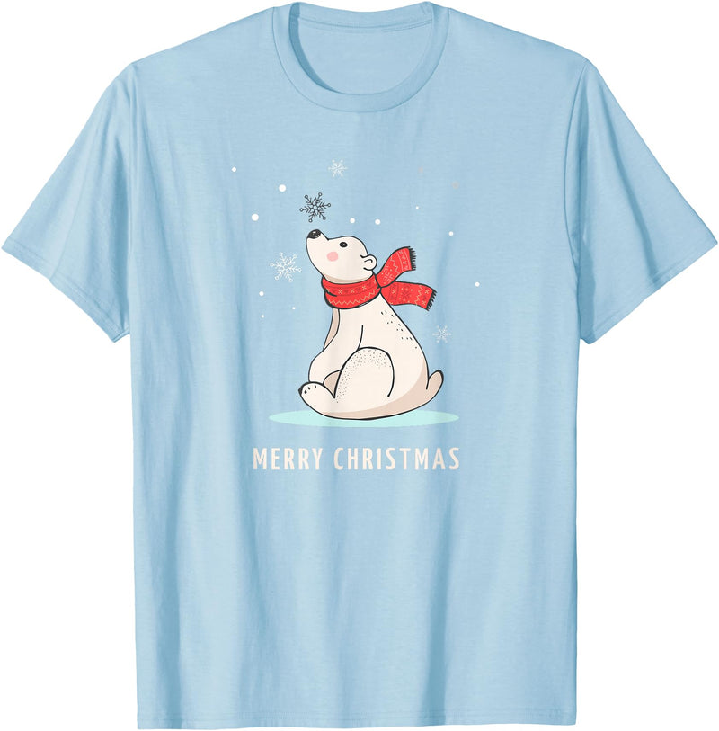 Sassy Southern Charm & Grace Cute Funny & Unique Christmas Polar Bear & Snow T-Shirt Gift T-Shirt - Baby Blue