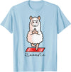 Dibba Designs Llamaste Llama Alpaca Yoga Exercise Fitness Gym Workout T-Shirt - Baby Blue