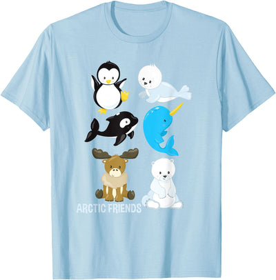 Adorable Sea Animals Tees Arctic Animals Penguin Seal Whale Polar Bear Narwhal T-Shirt T-Shirt