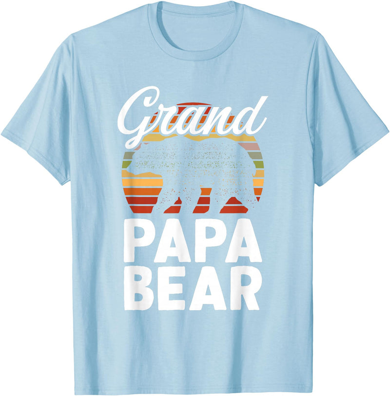 Crazy Grandpa Apparel & Gifts Fun Grandpa Animal Sunset Graphic - Grandpapa Bear T-Shirt - Baby Blue