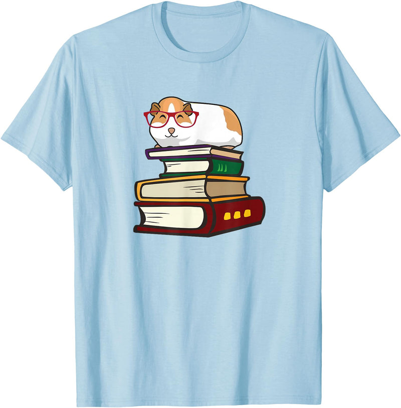 Kids Wheek Cavy Mom Gift T Shirts & Hoodies Cute Reading Books Merch Girls & Boys Guinea Pig Lover T-Shirt - Baby Blue