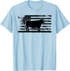 Funny Red Angus Rancher Gift for Cattle Lover USA American Flag - America Cow Red Angus Rancher T-Shirt - Baby Blue