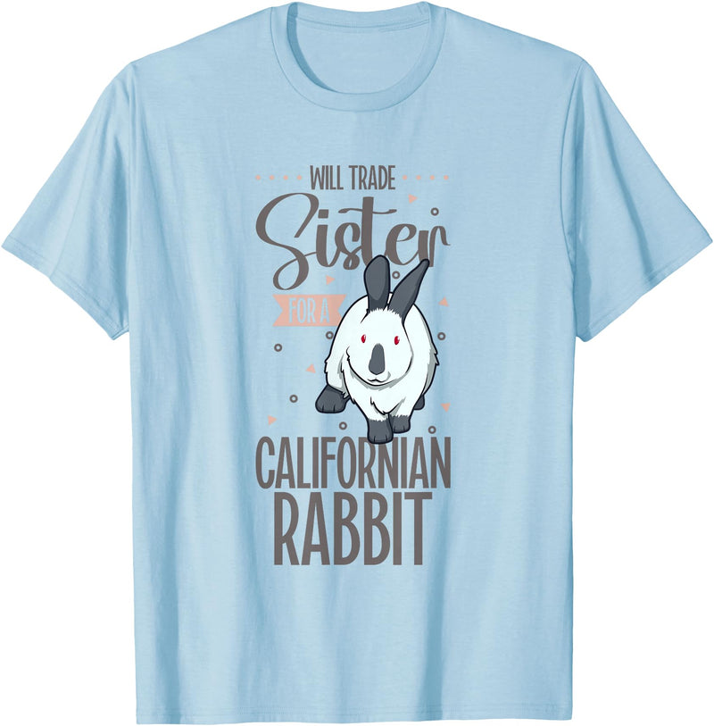 My Sister Against a California Rabbit T-Shirt in Baby Blue