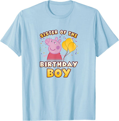 Sister Of The Birthday Boy Holiday Confetti Logo T-Shirt