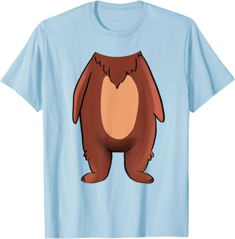The Easy Costume Idea Shop Bear Halloween Costume Shirt - Brown Grizzly Bear T-Shirt - Baby Blue