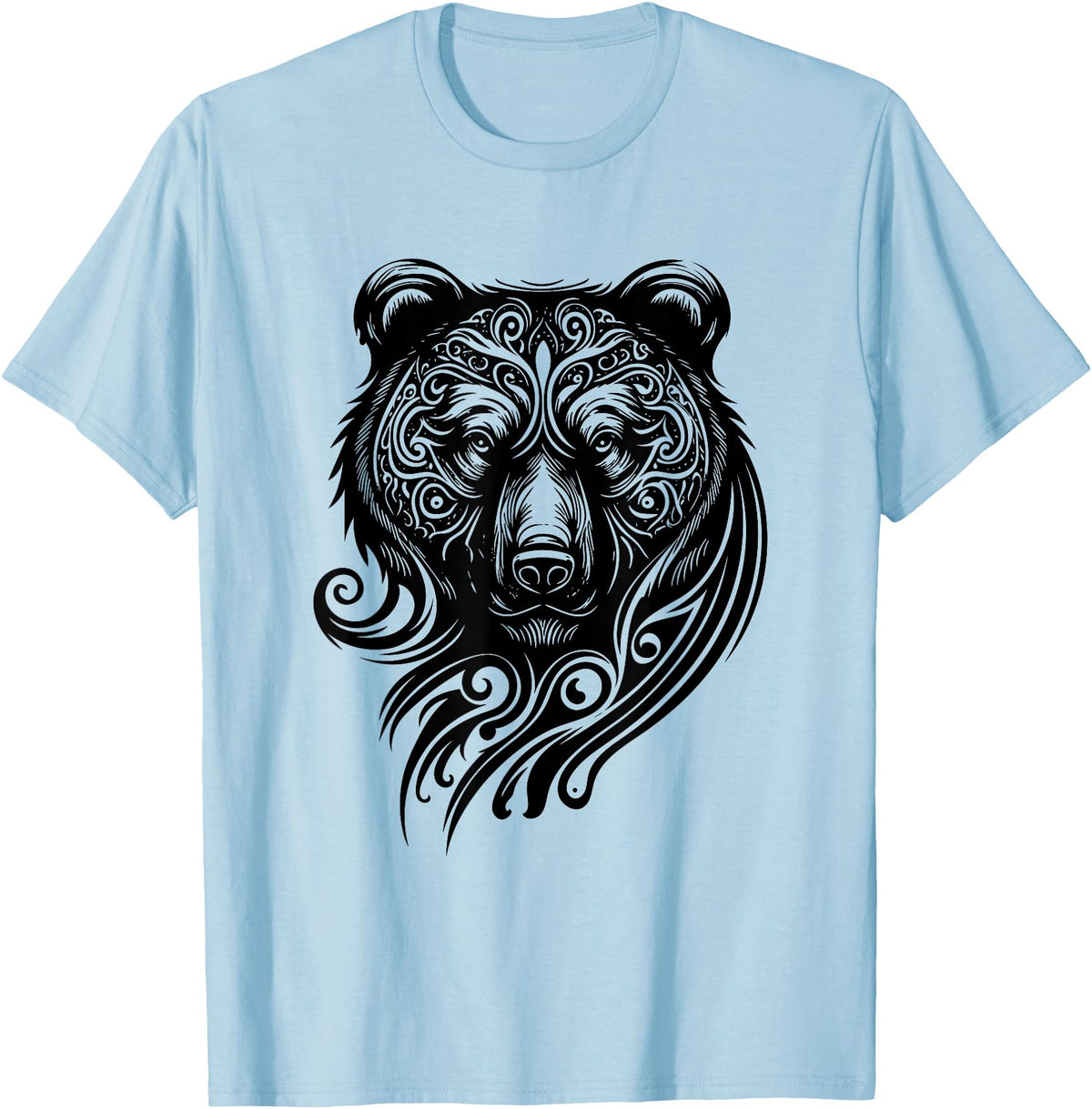 Best Tribal Tattoo Designs I Trends I Born for Art Bear Grizzly Nordic Indian Celtic Mythology Wild Animal Fan T-Shirt - Baby Blue