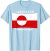 Greenlandic native heritage designs Greenland Flag, Belongs to its People, Independence Message T-Shirt - Baby Blue