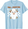 Funny Halloween Tees for Women Men Sarcastic Moo I Mean Boo Cute Ghost Cow Funny Halloween Men Women Kids T-Shirt - Baby Blue