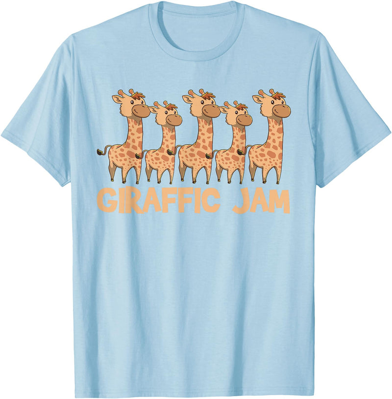 Cute Giraffe Gifts Giraffe Giraffic Jam Funny Word Game Cute T-Shirt - Baby Blue