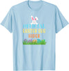 Official Easter Egg Hider Egg Hunt Hiding Bunny Rabbit Face T-Shirt in Baby Blue