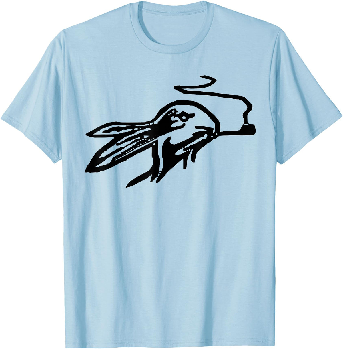 Rabbit Smoking a Pipe T-Shirt in Baby Blue