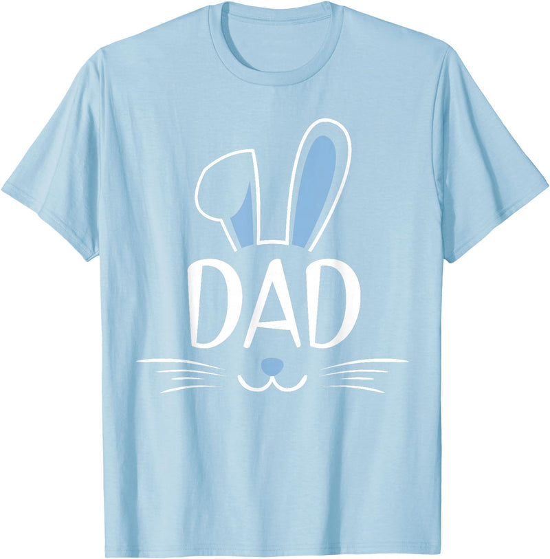 Dad Bunny Rabbit Face Family Group Easter Father's Day T-Shirt in Baby Blue