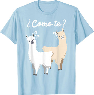 Spanish design | Llama gift | Funny Spanish design Funny Spanish gift, Como Te Llama, Llama design T-Shirt - Baby Blue