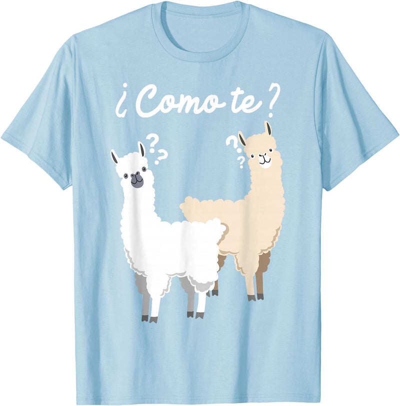 Spanish design | Llama gift | Funny Spanish design Funny Spanish gift, Como Te Llama, Llama design T-Shirt - Baby Blue