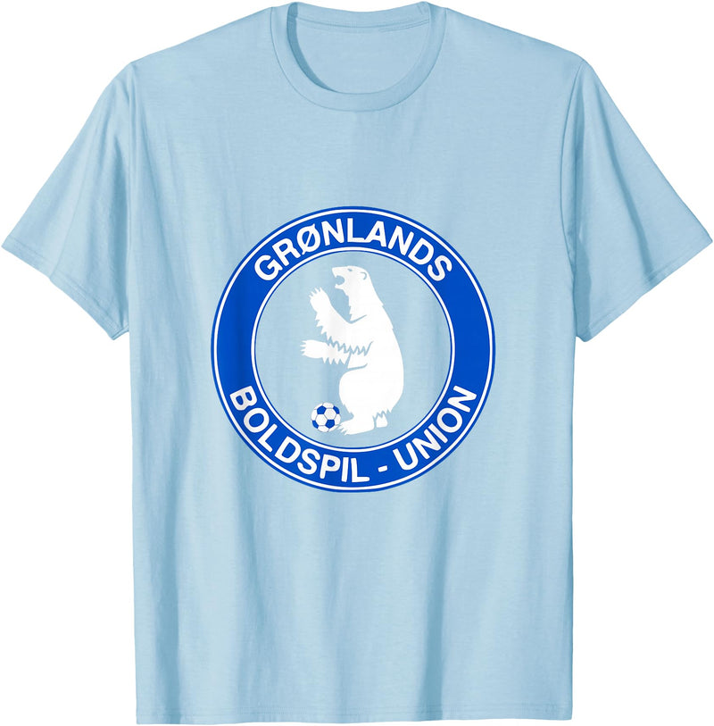 Bosco T. Jones Football Designs Greenland Polar Bear Football (Soccer) Shirt T-Shirt - Baby Blue