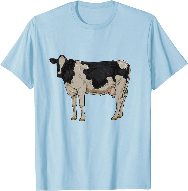 Cows and cattle Drawing of a Holstein cattle T-Shirt - Baby Blue