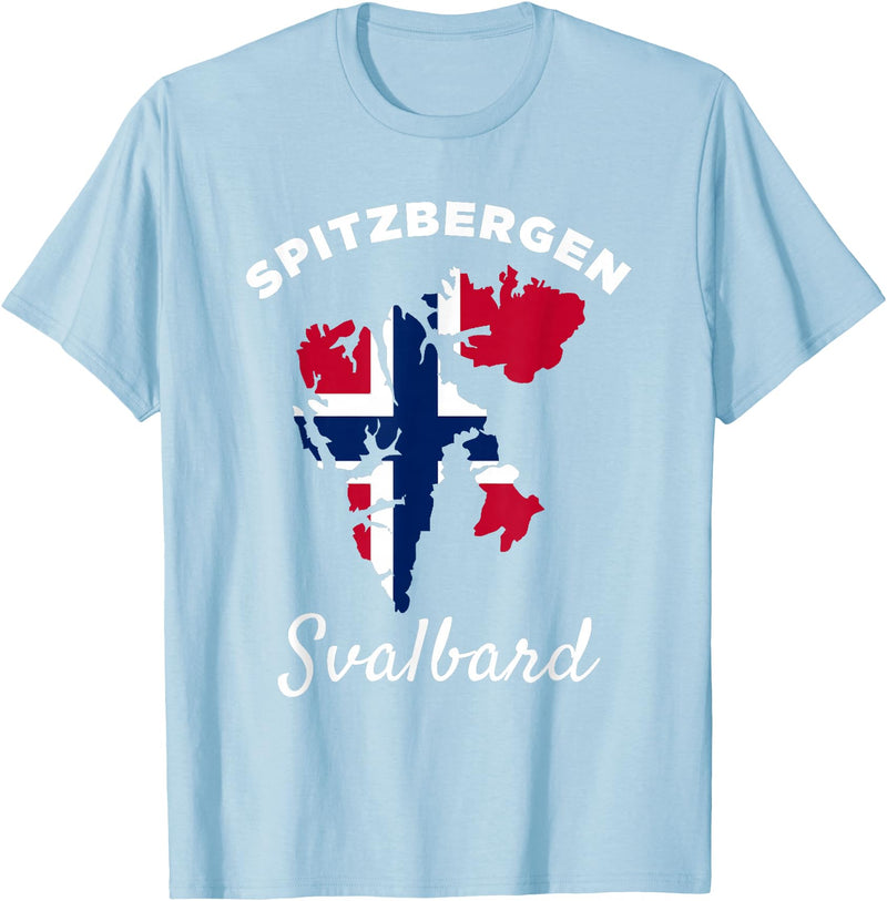 Spitzbergen Island Souvenir Svalbard Gift Norway Spitsbergen Norway Flag Men Women Spitzbergen Svalbard T-Shirt - Baby Blue