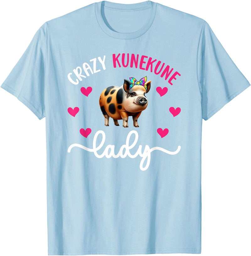 Funny Kunekune Pigs For Kunekune Pig Mom Crazy Kunekune Lady Kunekune Pig Mom Kunekune Pig Lover T-Shirt, Small - Baby Blue