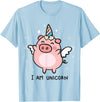 Pig Unicorn Gifts Funny I am a Unicorn Pigs Can Fly Unicorn Girls Womens Men T-Shirt - Baby Blue
