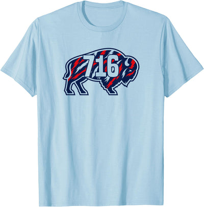 Cow 716 Buffalo Red White Blue Stripes T-Shirt